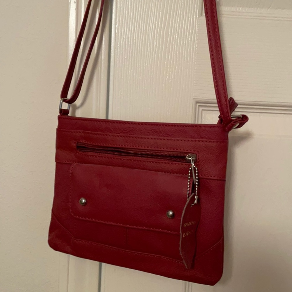 New Red Leather Crossbody Purse